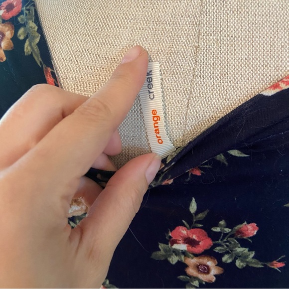 ORANGE CREEK | Tea Length Floral Navy 3/4 length sleeve Dress - Picture 2 of 4